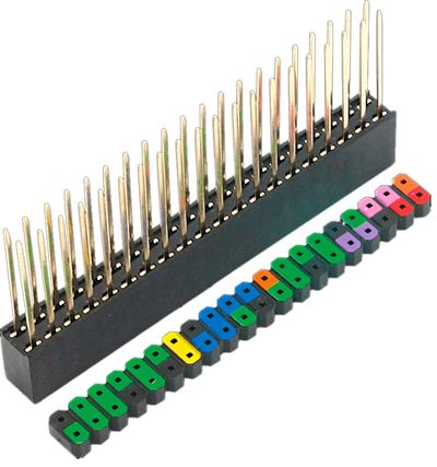 RASPBERRY PI ZERO PIN HEADER 2x20 R2,54 LONG PINS