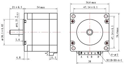 STEPPER MOTOR NEMA23 3V 2.5A 1.8deg