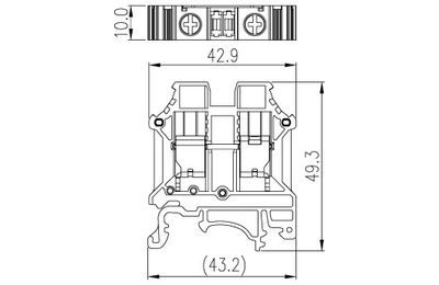 Dinkle DK10N, SLFTB C2, 1kV 57A, screw, 0.5-10mm2, BG Dinkle DK10N, SLFTB C2, 1kV 57A, screw, 0.5-10mm2, BG