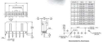 3,0mm 1x2pole male tin UL 94V-0