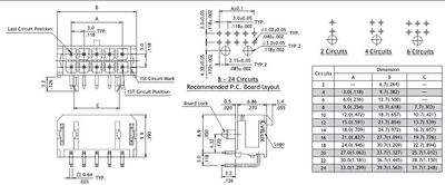 3,0mm 18pole male RA Sn UL 94V-0