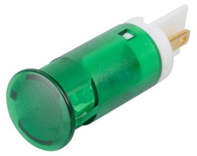 10mm 230VAC LED INDICATOR GREEN 2.8X0.8mm