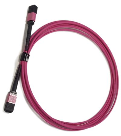 MPO to MPO OM4 Multimode Fiber Optic Cable – 12 Fiber, Female-Female, 3 Meter, LSZH Jacket