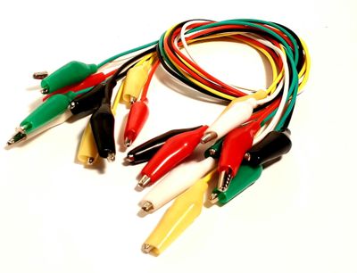 CROCODILE CLIP LEAD SET 10pcs 0,4m