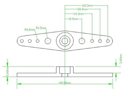 Metal Servo Arm Horn Spline 25T 5CM