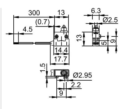 MICROSWITCH 2A 24V IP67 30cm WIRES