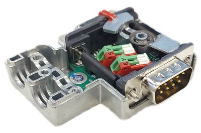 Profibus connector D9 female/male 90deg P/D