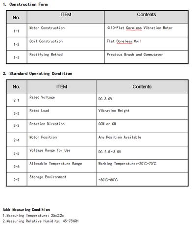 MINI VIBRATION MOTOR 2.7mm 3V