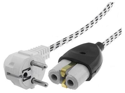 POWER CORD WITH TEXTILE OUTER SHIELD CEE 7/7/ Appliance plug 2m POWER CORD WITH TEXTILE OUTER SHIELD CEE 7/7/ Appliance plug 2m