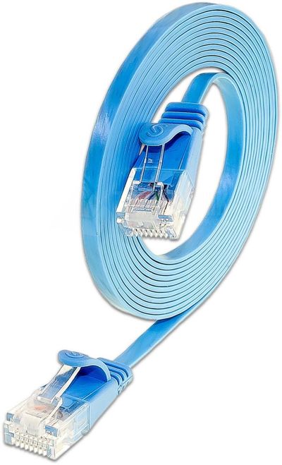 CAT6 FLAT NETWORK CABLE U/UTP 1m blue