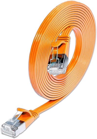 CAT6 FLAT NETWORK CABLE U/FTP 0,1m orange