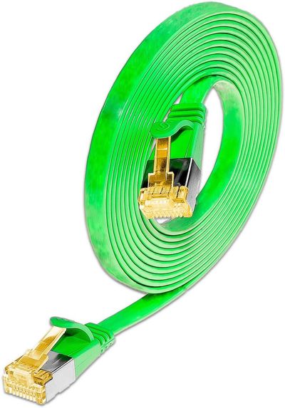 CAT6A FLAT NETWORK CABLE U/FTP 0,25m green CAT6A FLAT NETWORK CABLE U/FTP 0,25m green