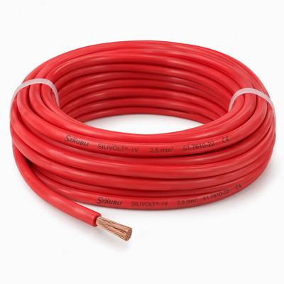 Stäubli 61.7610-22 Silivolt-1V super-flexible red silicone cable 2,5 mm2