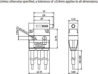 MICROSWITCH IP67 30cm WIRES 5A 125/250 VAC