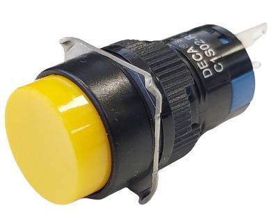 Changeover push switch 1-pole 2A 250VAC yellow