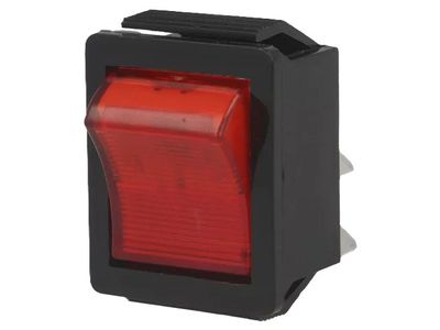 ROCKER SWITCH 2-POLE ON/OFF 16A 250VAC with red light ROCKER SWITCH 2-POLE ON/OFF 16A 250VAC with red light