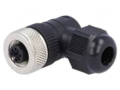 M12 connector 4-pin female angled A-code M12 connector 4-pin female angled A-code