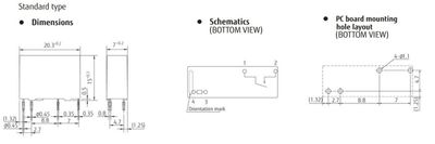 MINIATURE RELAY 1-POLE 5A 5VDC
