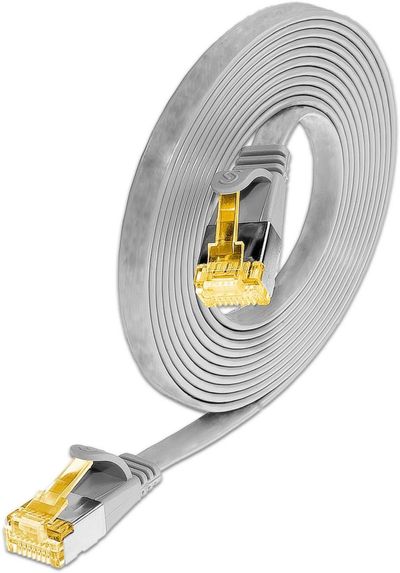 CAT6A FLAT NETWORK CABLE U/FTP 0,25m grey