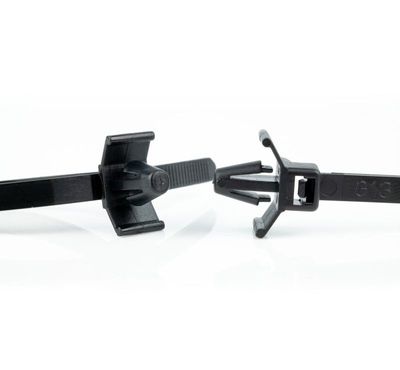PUSH MOUNT CABLE TIE 130x4,8mm BLACK 100pcs