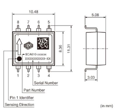 SCA620-EF1V1B SINGLE AXIS ACCELEROMETER WITH ANALOG INTERFACE