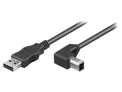 USB-2.0 CABLE A-MALE / B-MALE angled 1m