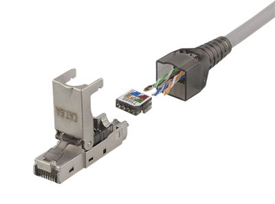 RJ45 Connector Cat6A, Shielded, Tool-free