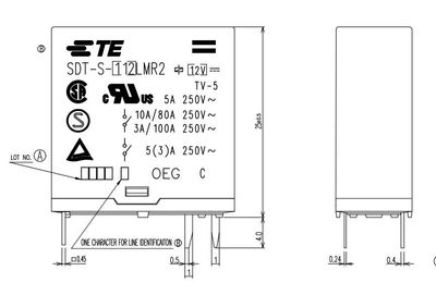 PCB-RELAY 10A 9VDC