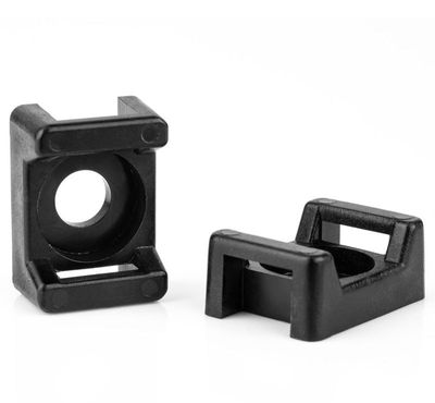 SADDLE TIE MOUNT 7,6mm 21,9x15,9mm Ø6,4mm BLACK 100pcs