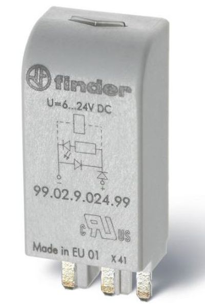 Green LED + diode + EMC module for FINDER relay sockets 24V