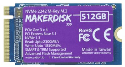 512GB MakerDisk NVMe 2242 B+M-key + RPiOS