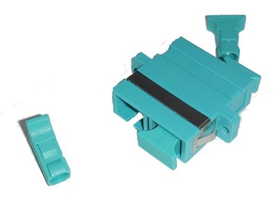SC-ADAPTER, MM OM3 duplex, aqua