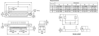 D15 CONNECTOR MALE FLAT CABLE D15 CONNECTOR MALE FLAT CABLE