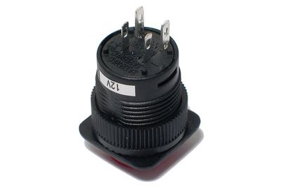 1-pole latching push switch ON/OFF 12V with LED
