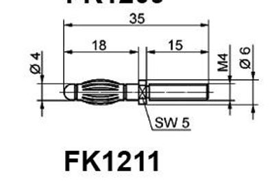 BANANA PLUG 4mm M4 THREAD GOLD PLATED