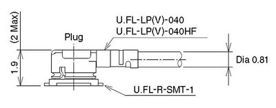 U.FL - U.FL 43mm d0,81mm Micro Coaxial Cable