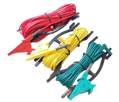 MEASURING LEAD SET WITH PIKE CLAMPS RED/YELLOW/GREEN 5/10/20m