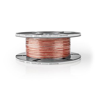 SPEAKER CABLE 2x 0,75mm2 TRANSPARENT (CU) 100m roll