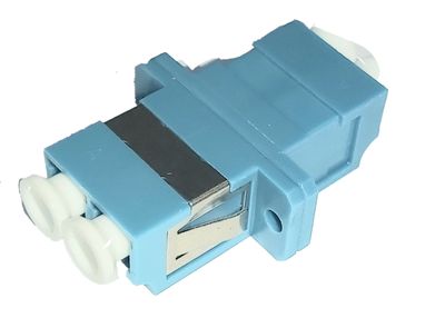 LC -Duplex Adapter, blue with white cap SM