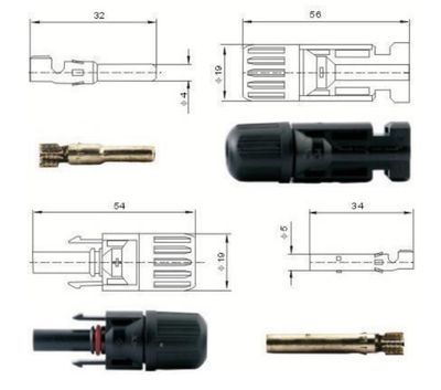 CONNECTOR SET FOR SOLAR PANEL USE
