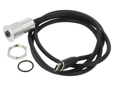 USB-3.2 EXTENSION CABLE C-MALE / C-FEMALE 0,5m panel mount