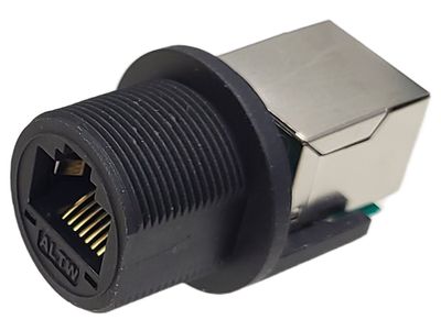 RJ45 pass-through junction box for enclosure