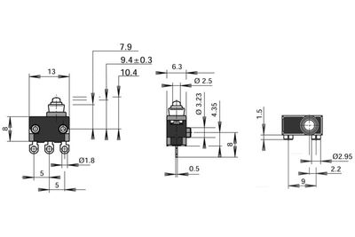 MICRO SWITCH 2A 24V IP67