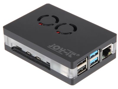 Joy-IT RASPBERRY PI 4B PLASTIC CASE BLACK 2xFAN