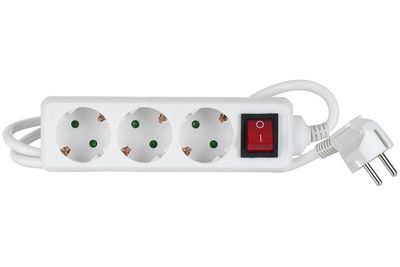 3-WAY EXTENSION CORD W/SWITCH 1m