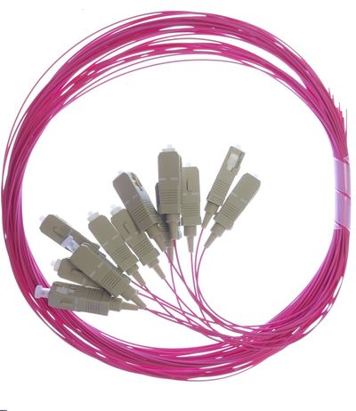 MULTIMODE OM4 SC PIGTAIL SET 12pcs 1,5m violet