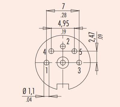 BINDER 680 5-PIN DIN 180deg MALE