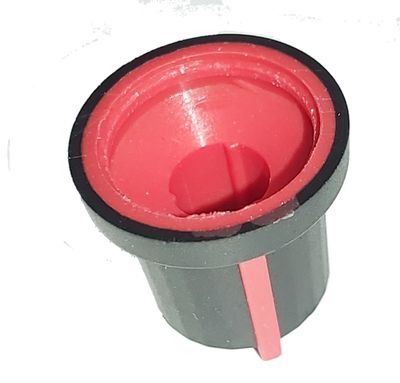 CONTROL KNOB 6mm AXIS Ø 14mm BLACK / RED