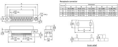 D9 CONNECTOR FEMALE FLAT CABLE