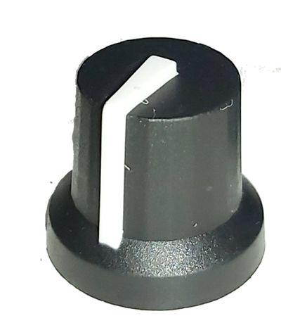CONTROL KNOB 6mm AXIS Ø 14mm BLACK / WHITE